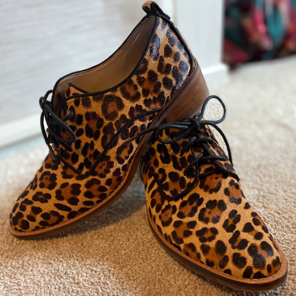 Lace Up Calf Hair Oxfords